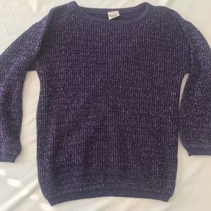 Vintage Purple & Silver Scoop Neck Sweater